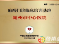 隨州市中心醫(yī)院獲批國家級麻醉門診臨床培訓基地